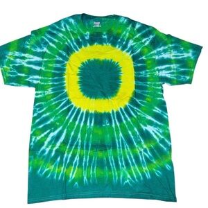 Hanes Green and Yellow Tie-Dye Tee